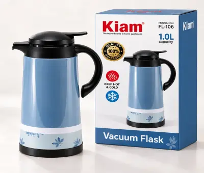 Kiam FL-106 Printed Vacuum Flask – 1L