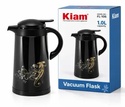 Kiam FL-106 Printed Vacuum Flask – 1L
