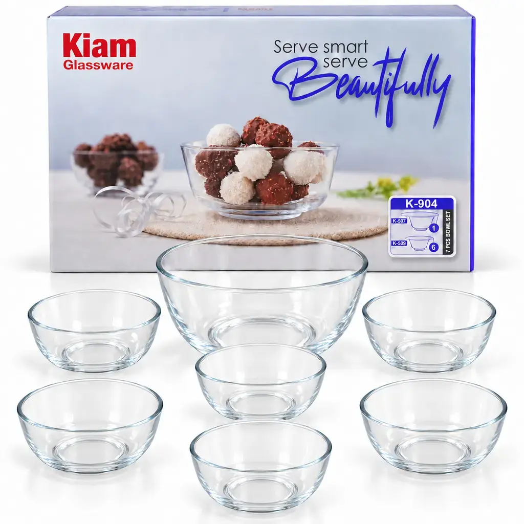 Kiam K-904 Premium Glass Bowl Set – 7 Pieces