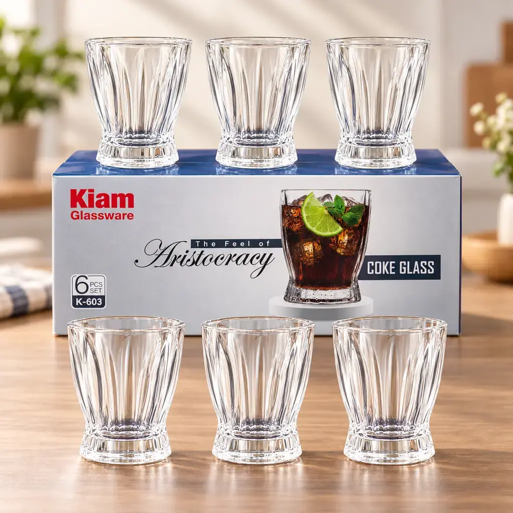 Kiam K-603 Premium Coke Glass Set – 6 Pieces