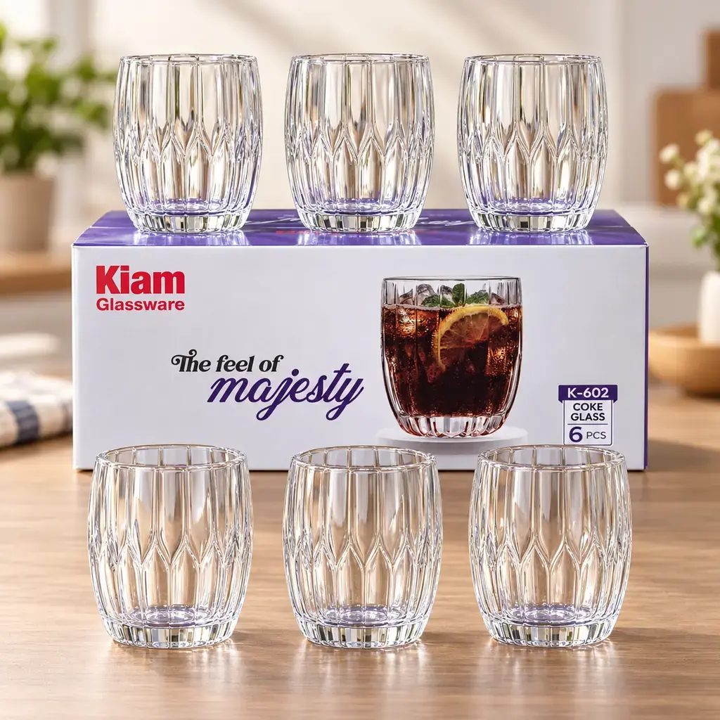 Kiam K-602 Premium Coke Glass Set – 6 Pieces