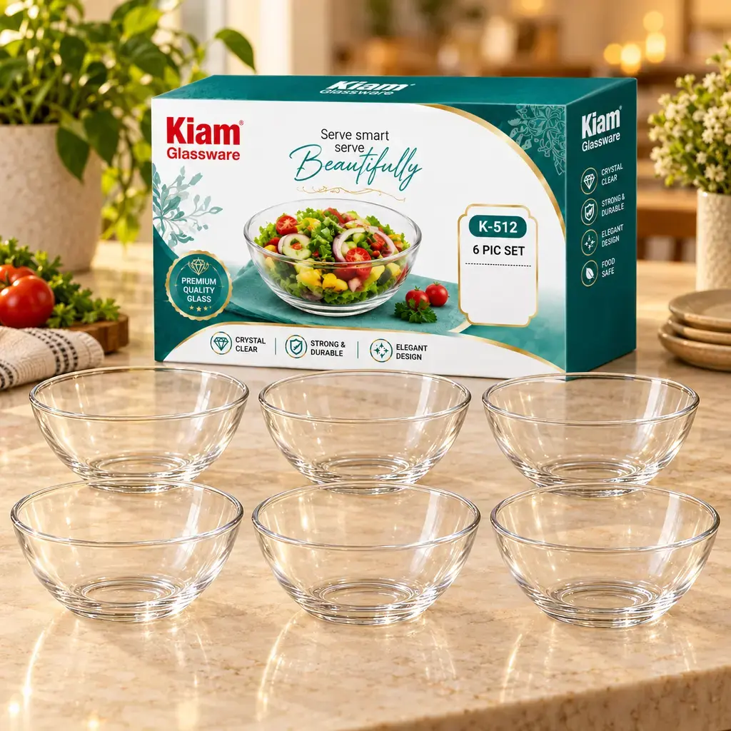 Kiam K-512 Glass Bowl Set – 6 Pieces