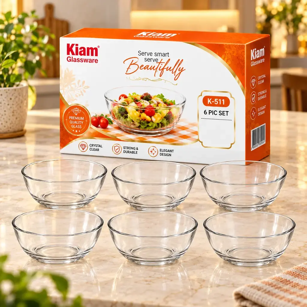 Kiam K-511 Glass Bowl Set – 6 Pieces
