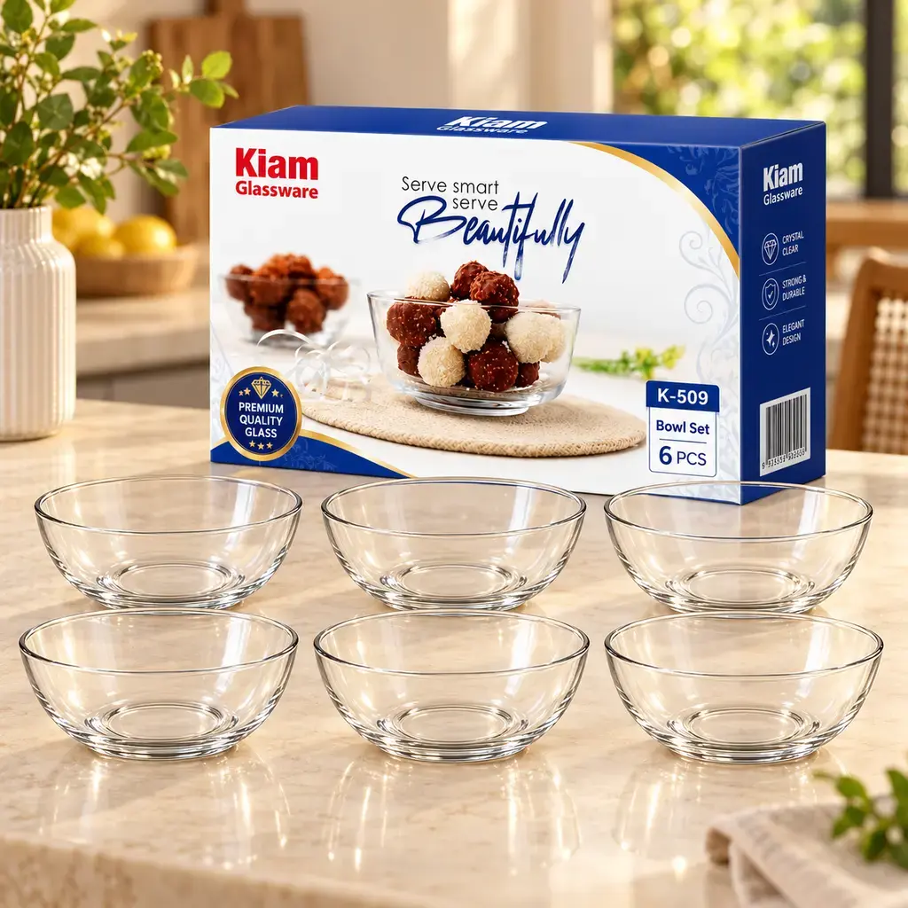 Kiam K-509 Glass Bowl Set – 6 Pieces