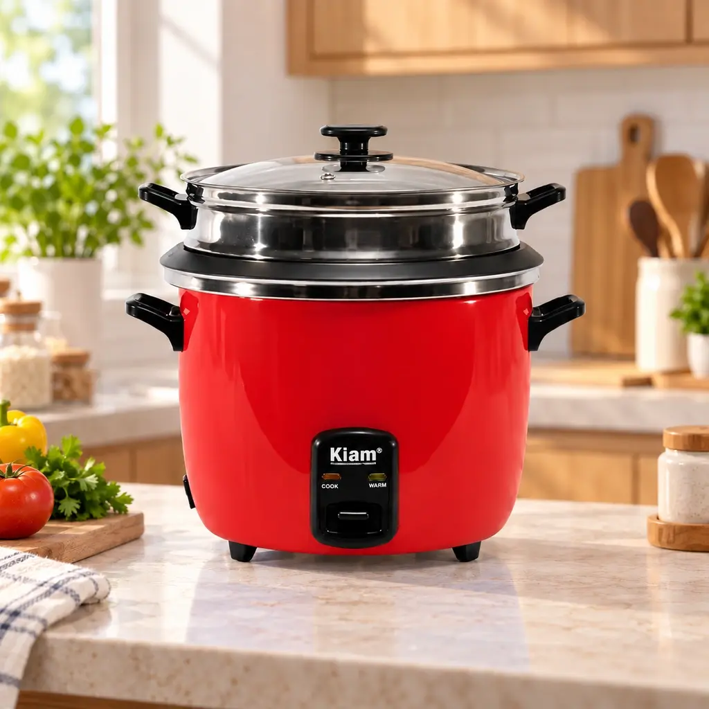 Kiam DRC-4704 Double Pot Drum Rice Cooker 3.0L – 1100W