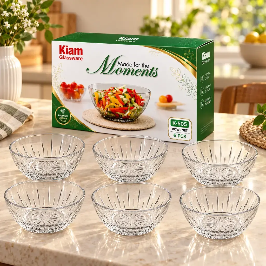Kiam K-505 Glass Bowl Set – 6 Pieces
