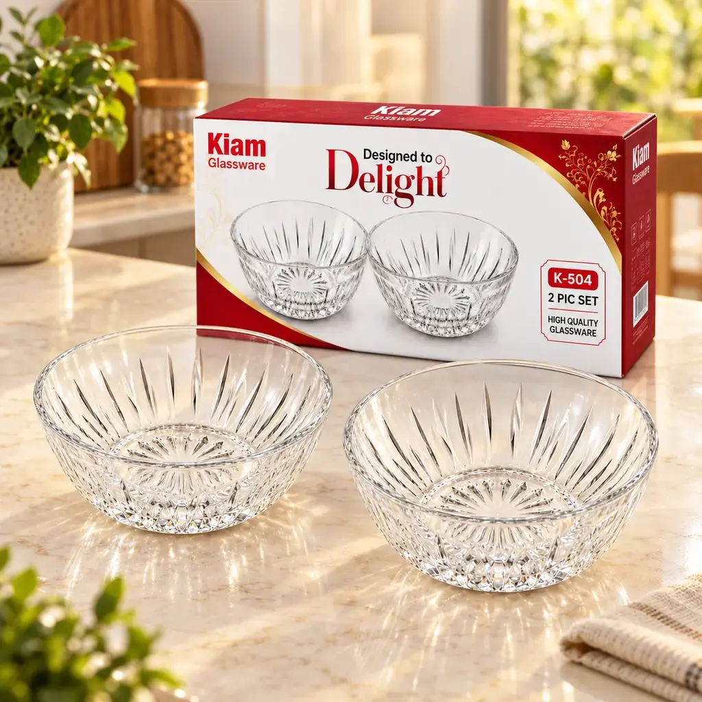 Kiam K-504 Glass Bowl Set – 2 Pieces
