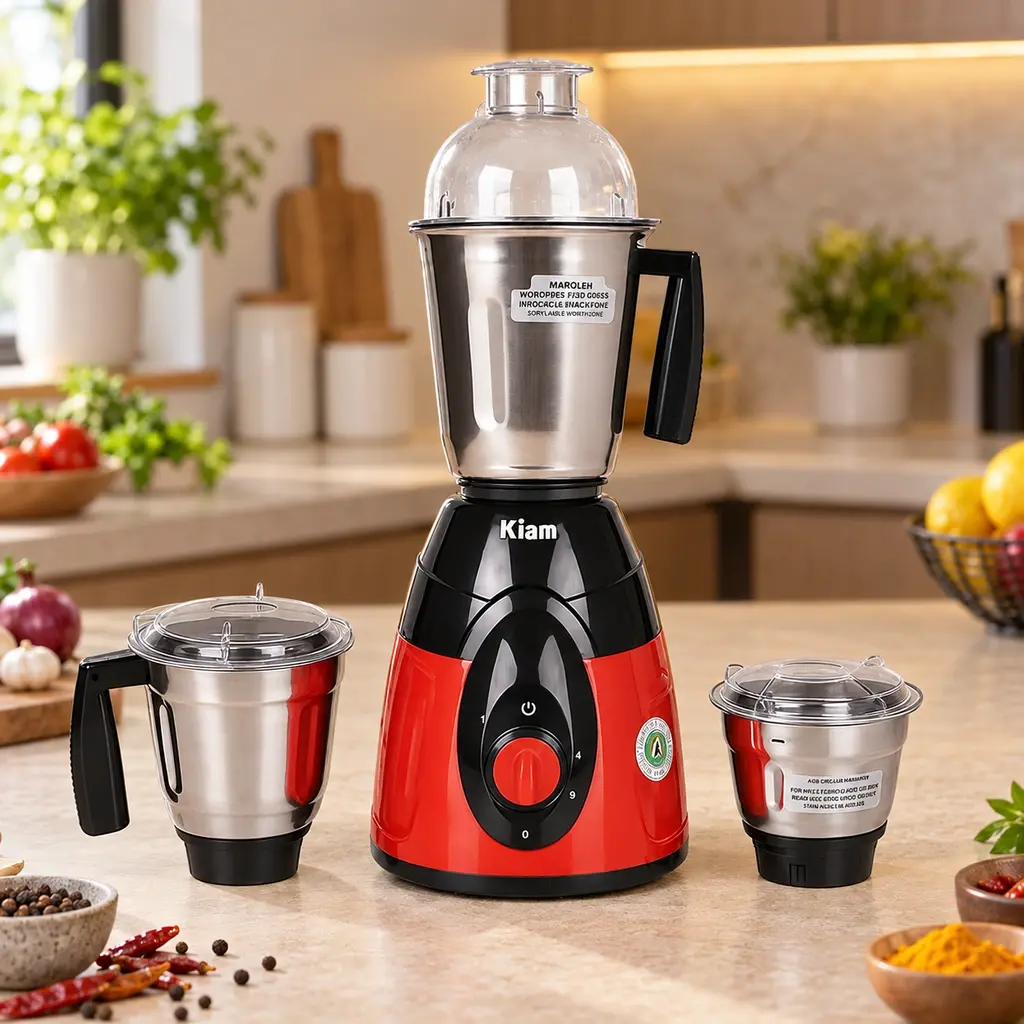 Kiam BL-1900 Premium 3-in-1 Mixer Grinder – 850W – Red