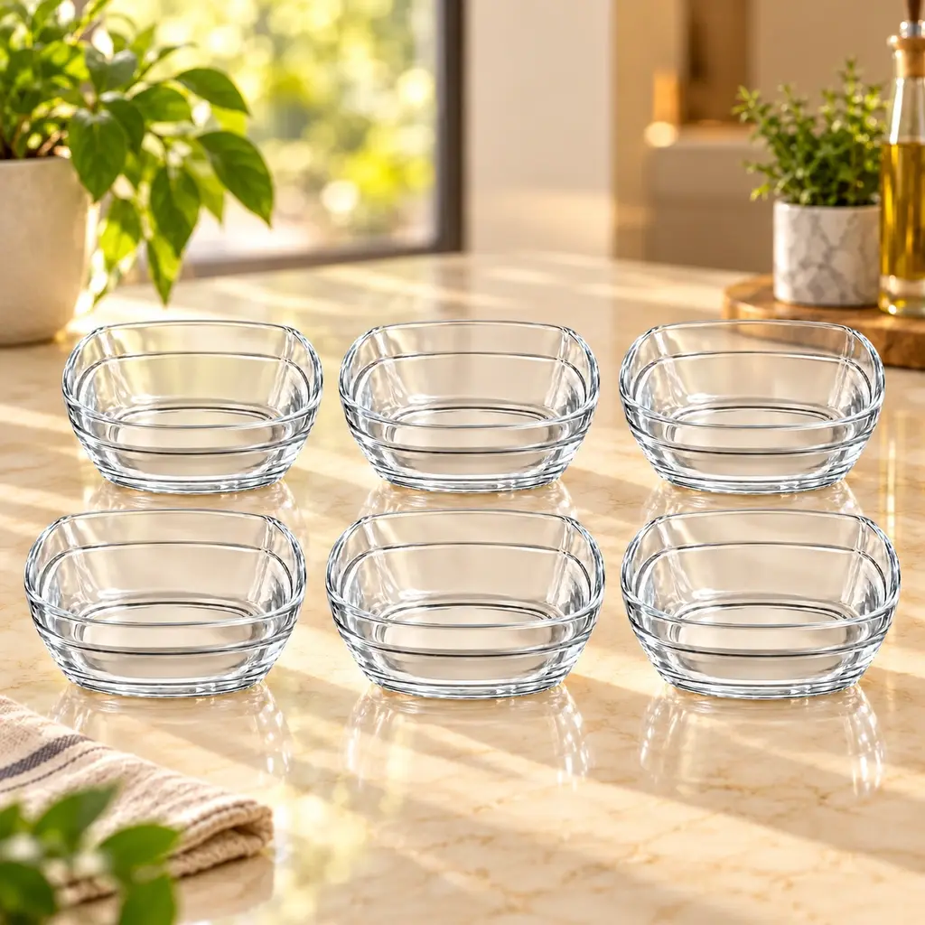 Kiam K-517 Square Glass Serving Bowl – 6 Piece