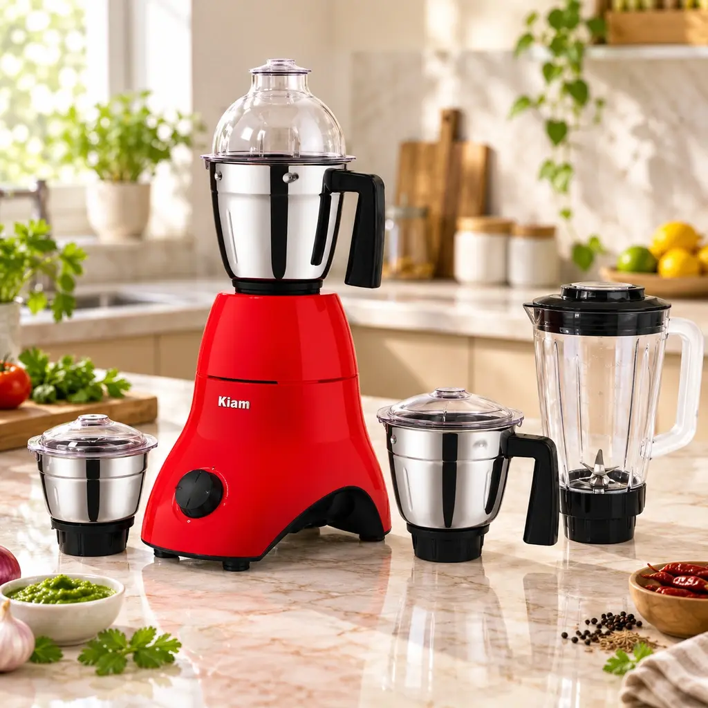 Kiam BL-1000 4 Jar Mixer Grinder – 750W – Red