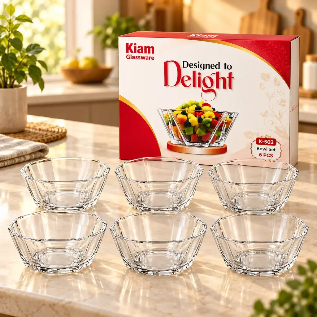Kiam K-502 Glass Bowl Set – 6 Pieces