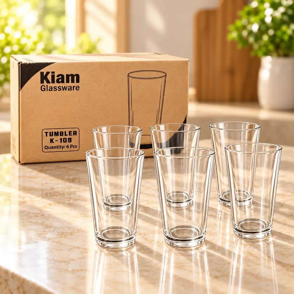 Kiam K-109 Premium Glass Tumbler Set – 6 Pieces