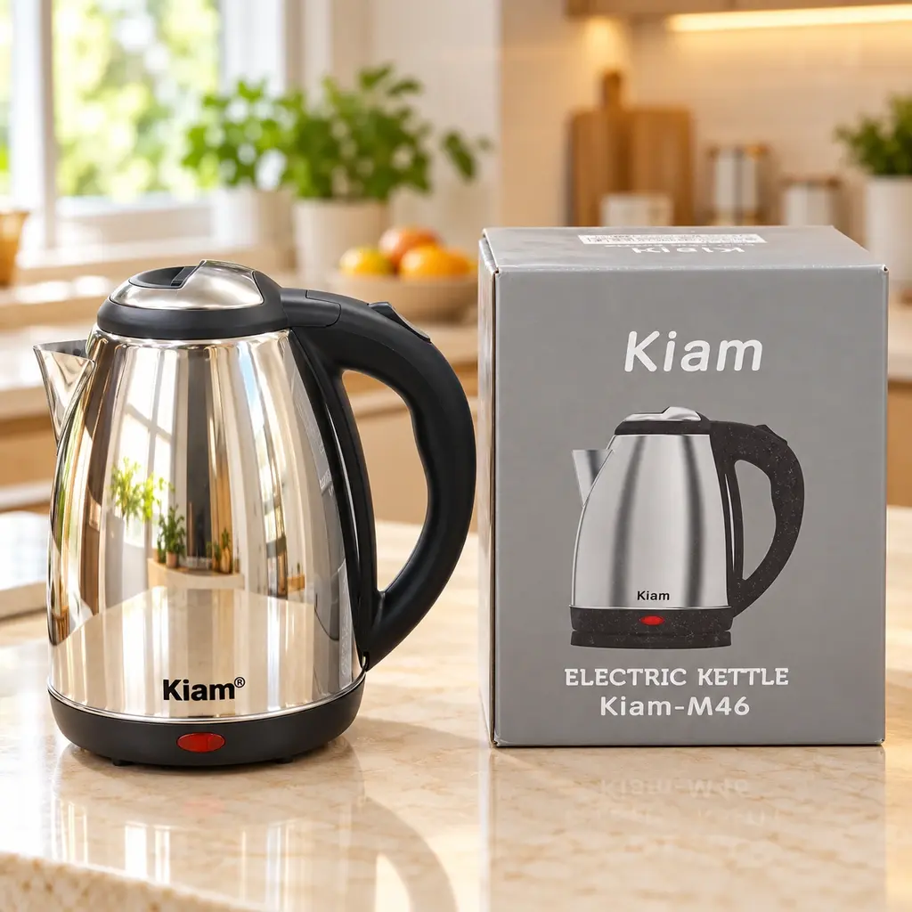 Kiam M46 Stainless Steel Electric Kettle – 1.8L – 1500W