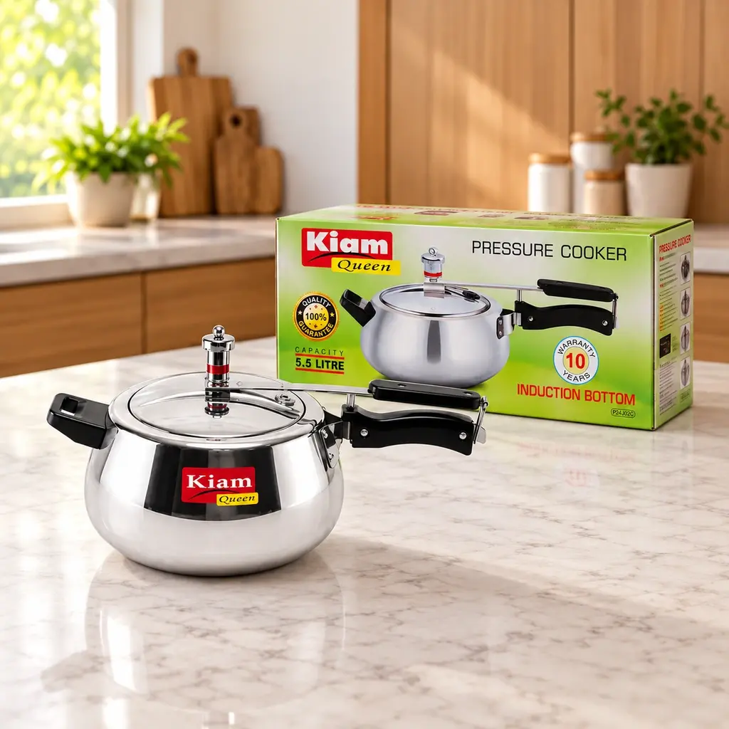 Kiam Queen Induction Bottom Pressure Cooker – 5.5L