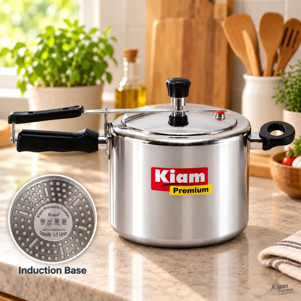 Kiam Premium Induction Base Pressure Cooker – 5.5L