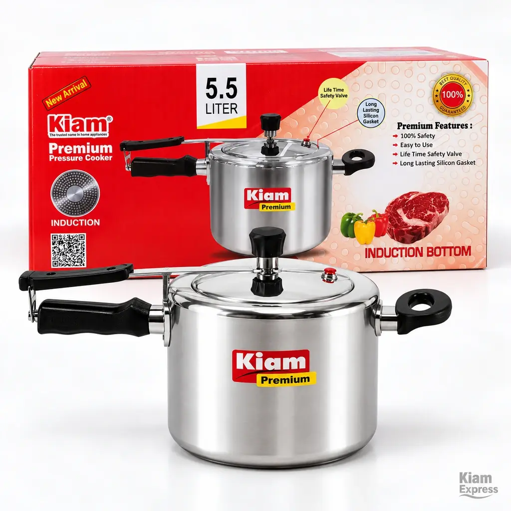 Kiam Premium Induction Base Pressure Cooker – 5.5L