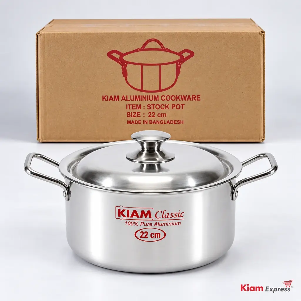 e Kiam Classic Aluminium Stock Pot with Lid – 22cm