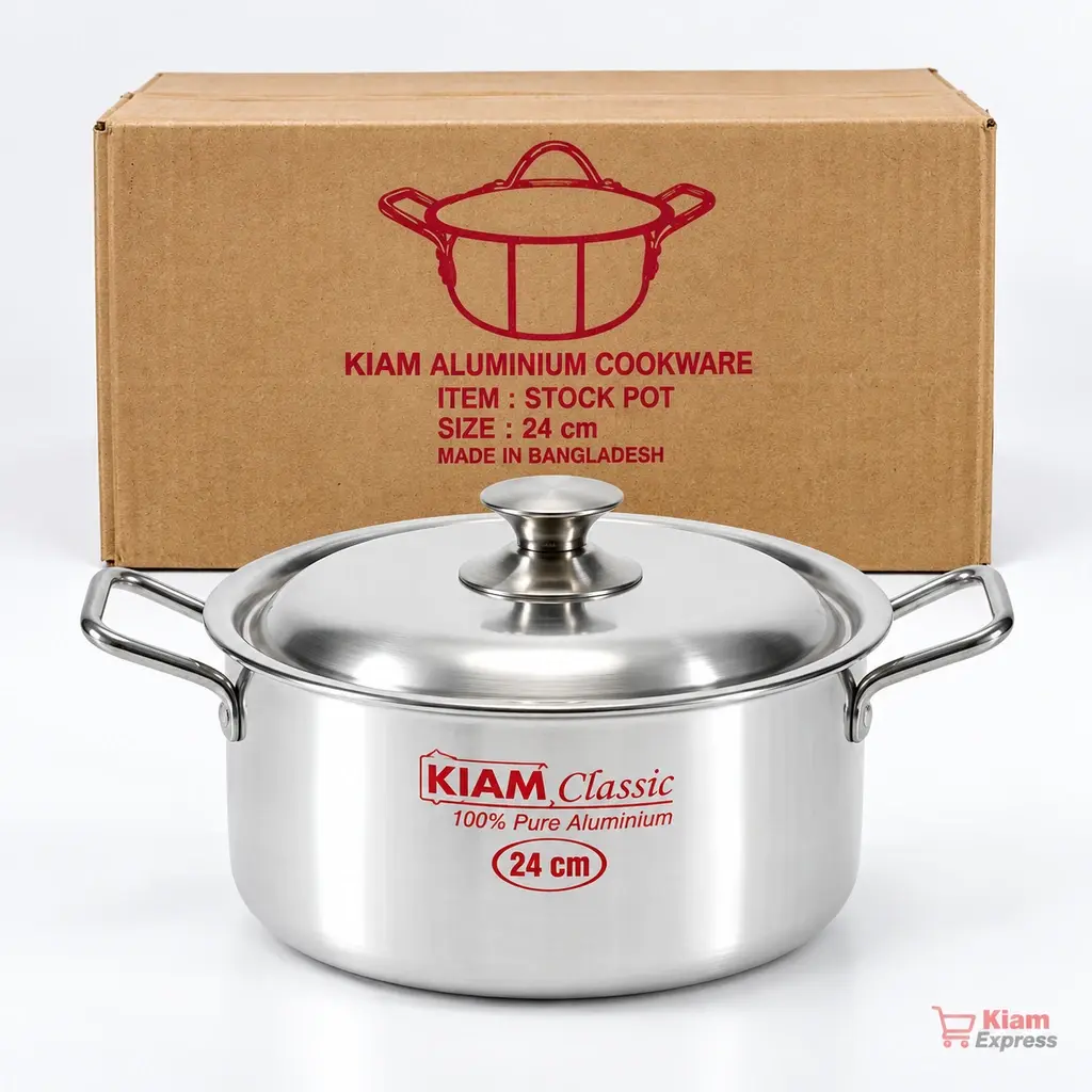 Kiam Classic Aluminium Stock Pot with Lid – 24cm