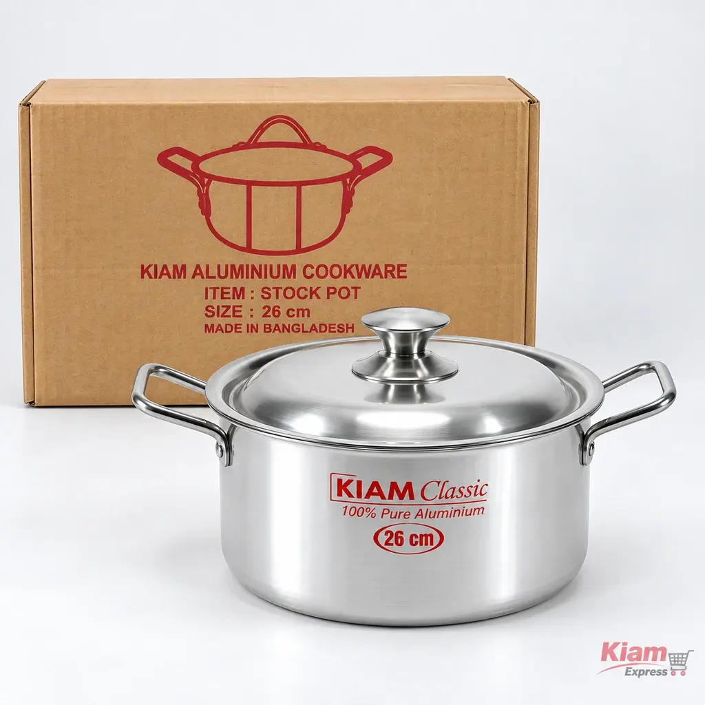 Kiam Classic Aluminium Stock Pot with Lid – 26cm