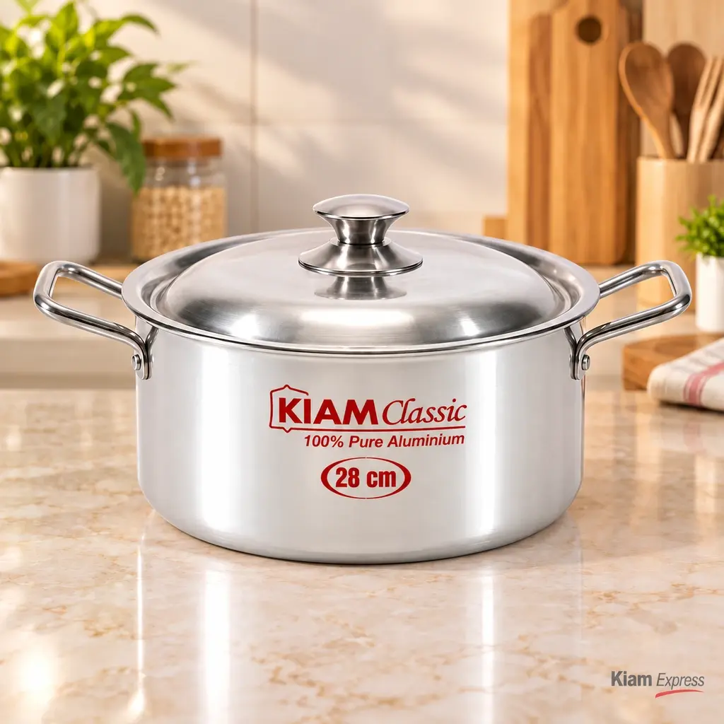 Kiam Classic Aluminium Stock Pot with Lid – 28cm
