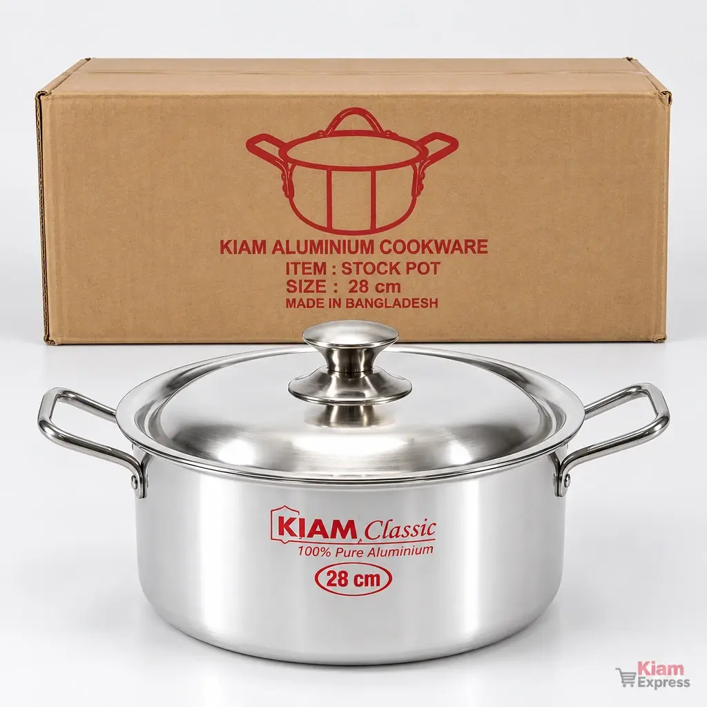 Kiam Classic Aluminium Stock Pot with Lid – 28cm