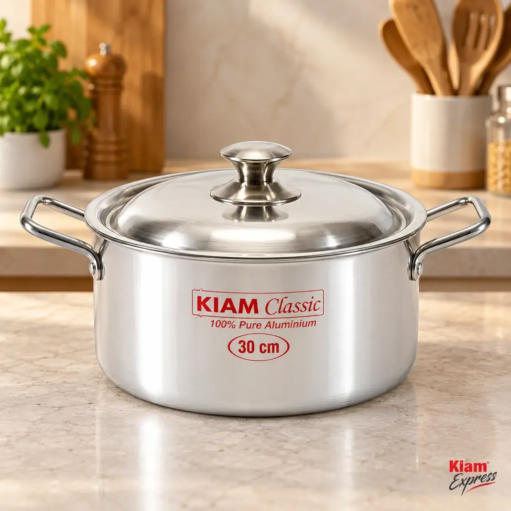 Kiam Classic Aluminium Stock Pot with Lid – 30cm