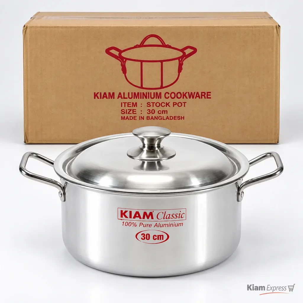 Kiam Classic Aluminium Stock Pot with Lid – 30cm