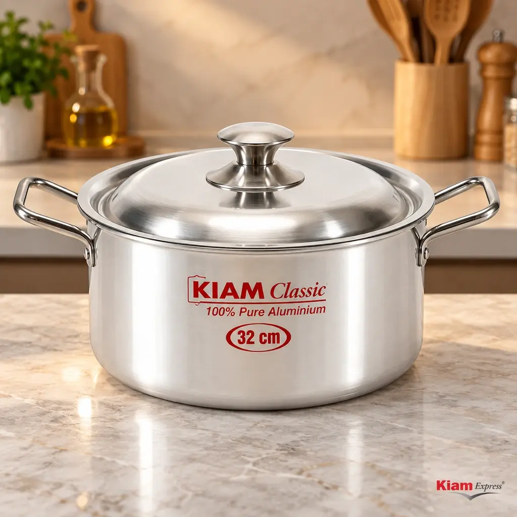 Kiam Classic Aluminium Stock Pot with Lid – 32cm