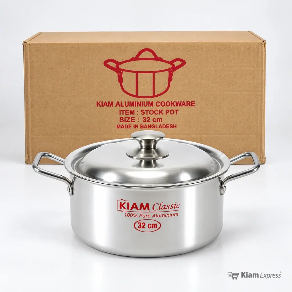 Kiam Classic Aluminium Stock Pot with Lid – 32cm
