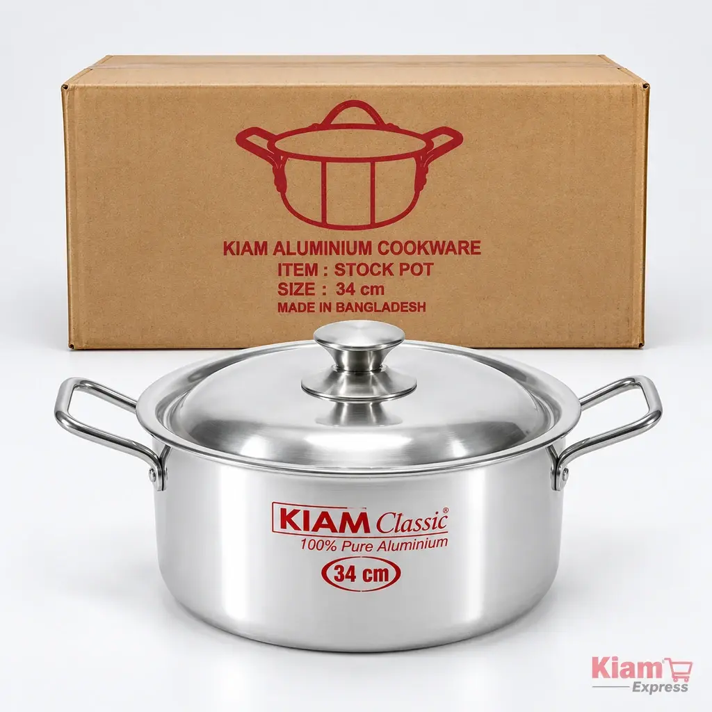 Kiam Classic Aluminium Stock Pot with Lid – 34cm