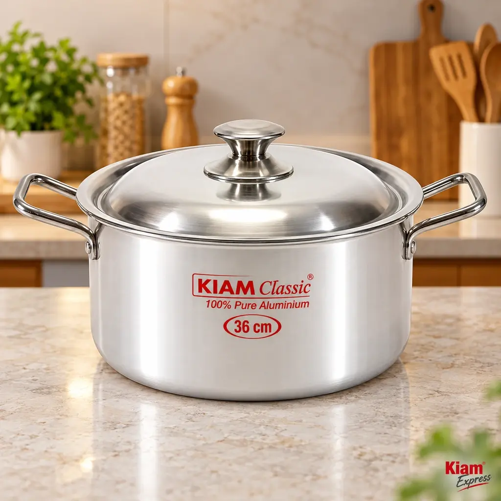 Kiam Classic Aluminium Stock Pot with Lid – 36cm