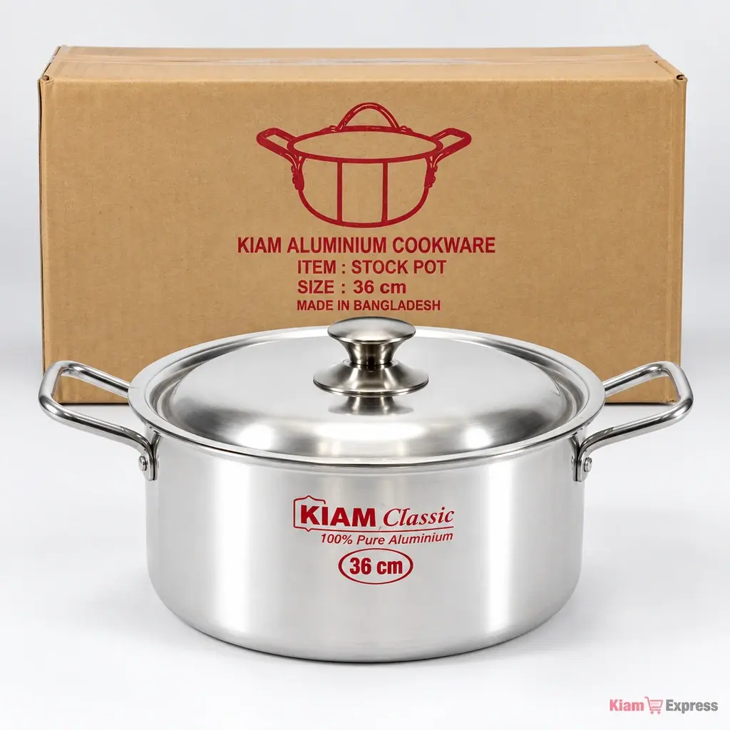 Kiam Classic Aluminium Stock Pot with Lid – 36cm