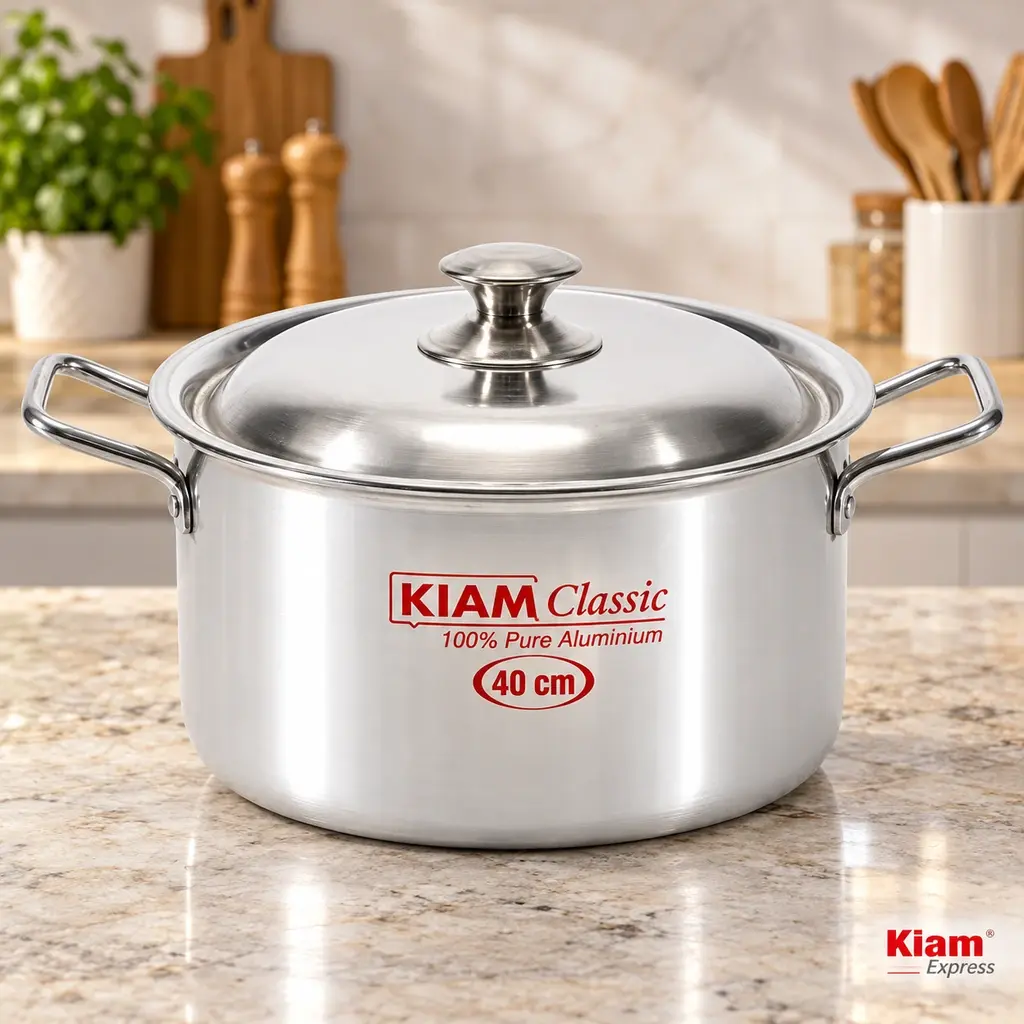 Kiam Classic Aluminium Stock Pot with Lid – 40cm