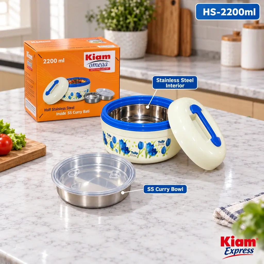 Kiam Omega HS Hot Pot with Stainless Steel Curry Bowl – 2200ml