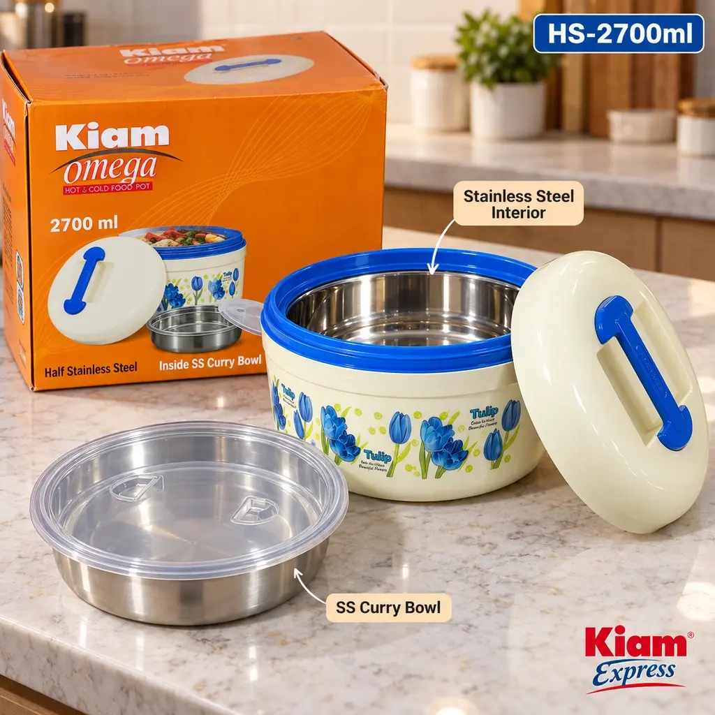 Kiam Omega HS Hot Pot with Stainless Steel Curry Bowl – 2700ml