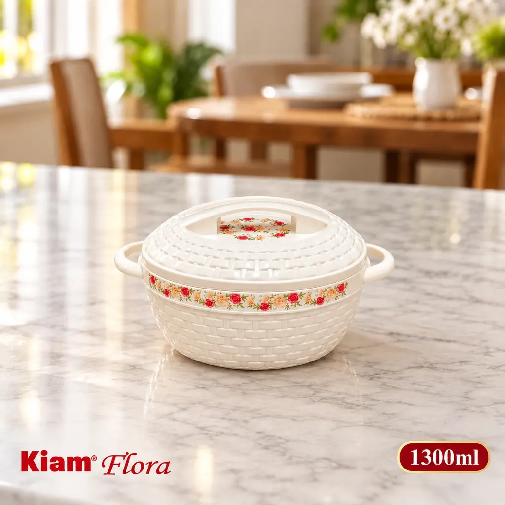 Kiam Flora Insulated Hot & Cold Food Pot with Lid – 1300ml