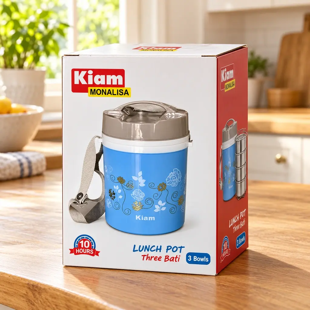 Kiam Monalisa Insulated Lunch Pot – 3 Bowls