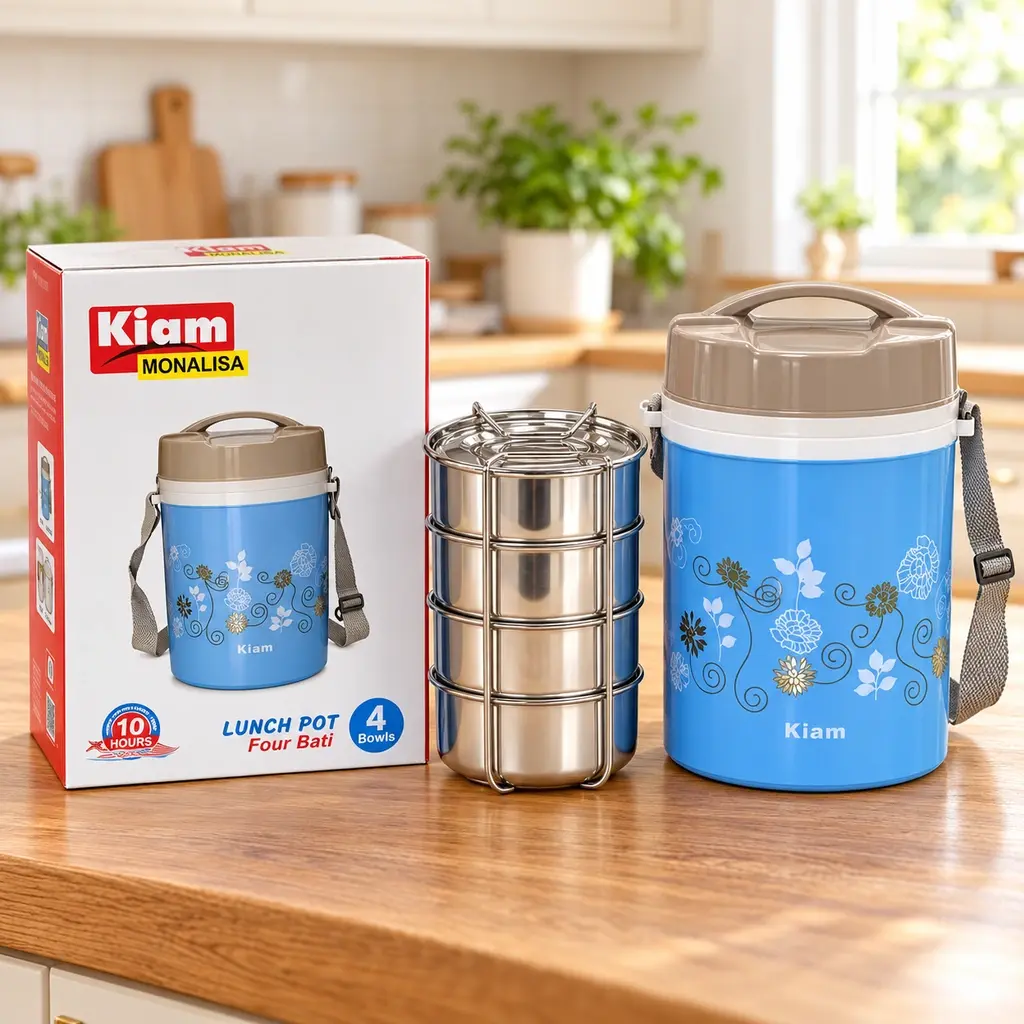 Kiam Monalisa Insulated Lunch Pot – 4 Bowls