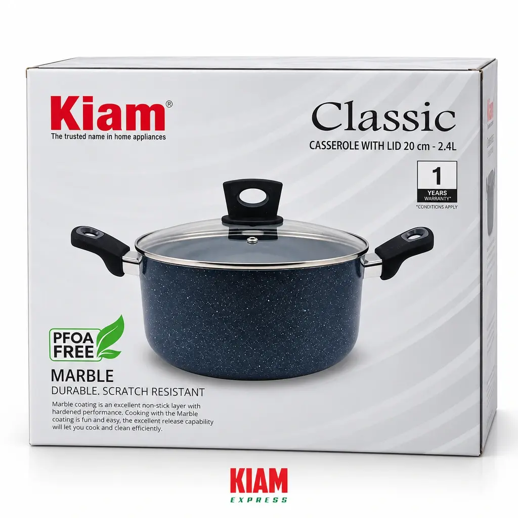 Kiam Marble Coated Casserole  – 20cm, 2.4L