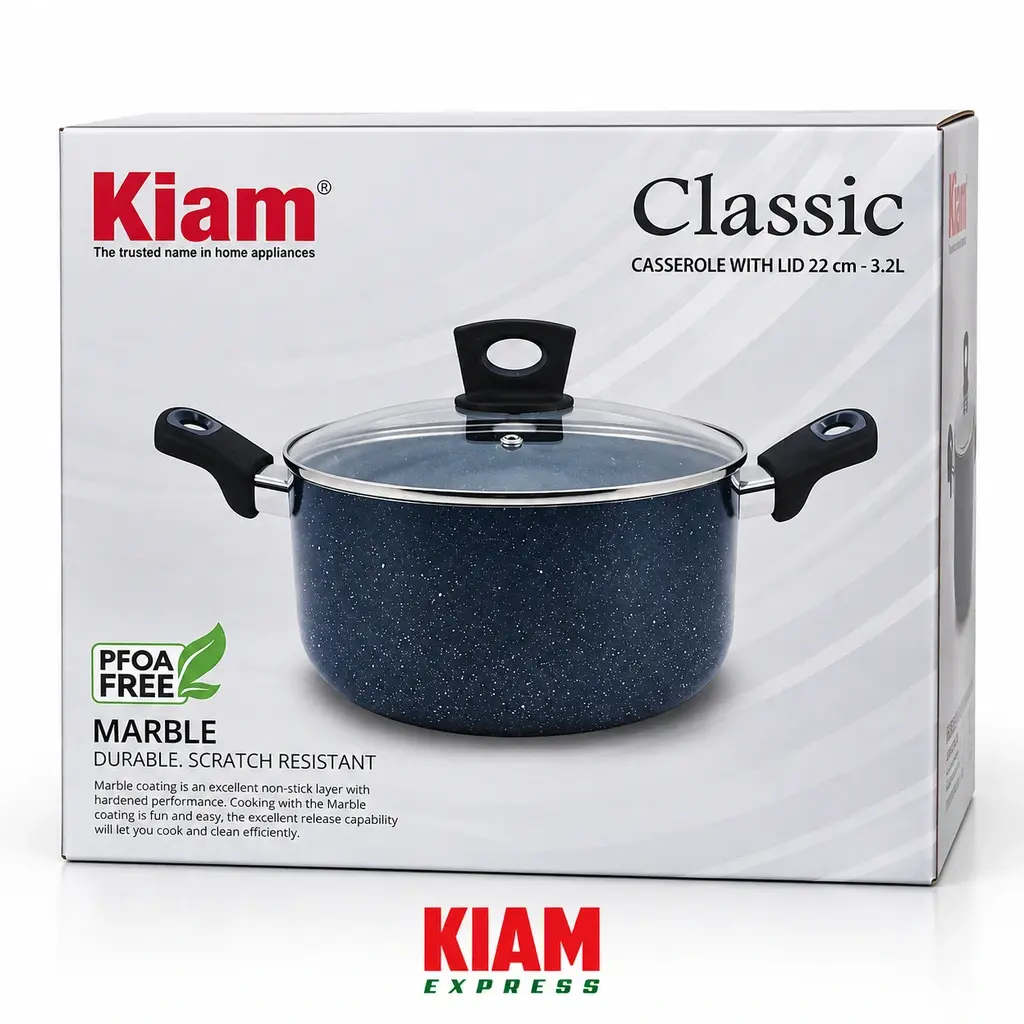 Kiam Marble Coated Casserole  – 22cm, 3.2L