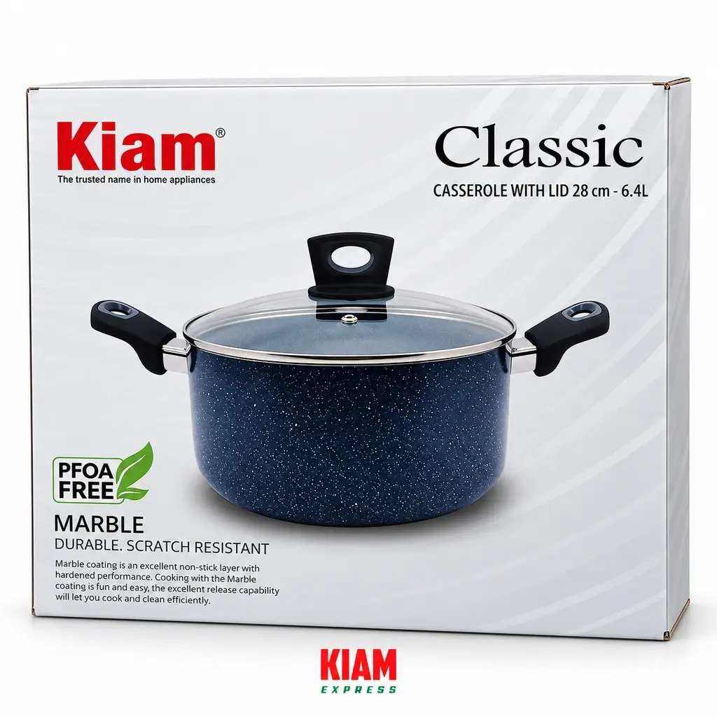 Kiam Marble Coated Casserole  – 28cm, 6.4L