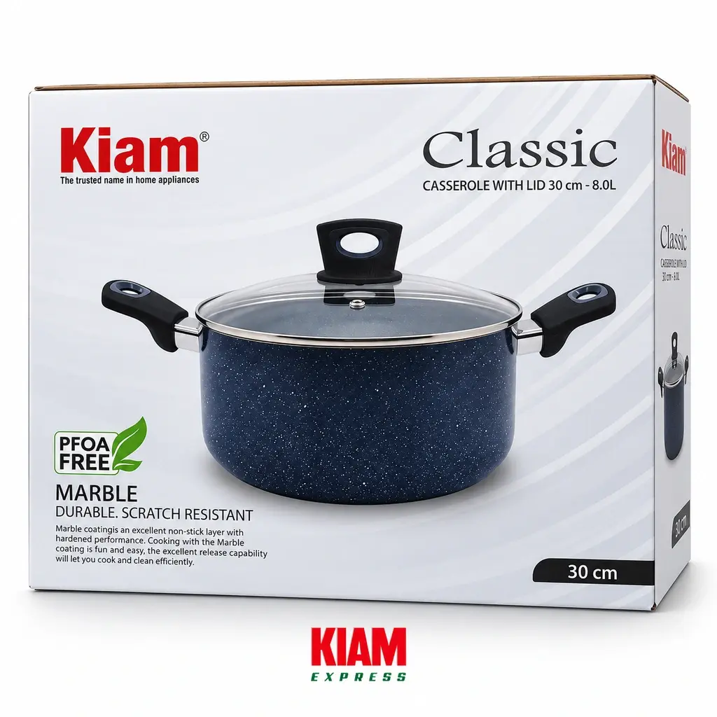 Kiam Marble Coated Casserole  – 30cm, 8.0L