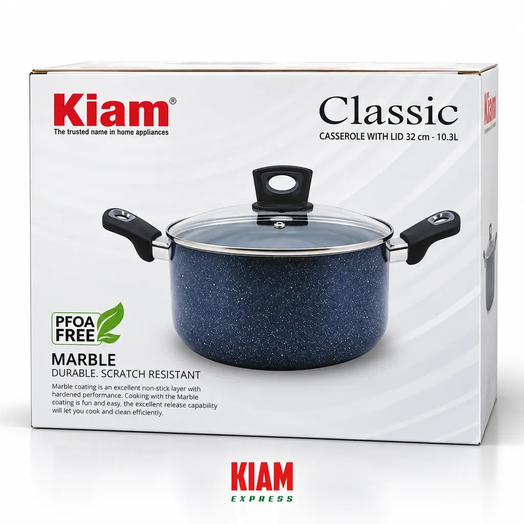 Kiam Marble Coated Casserole  – 32cm, 10.3L