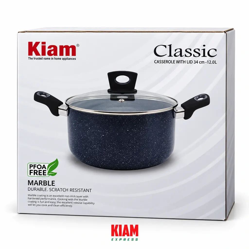 Kiam Marble Coated Casserole  – 34cm, 12.0L