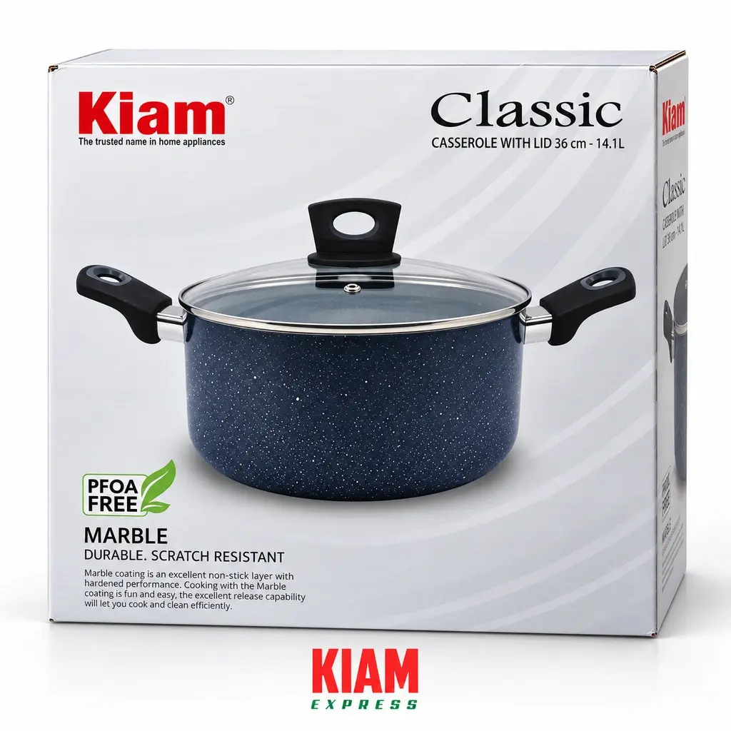 Kiam Marble Coated Casserole – 36cm, 14.1L